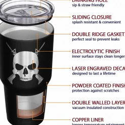 We The People Holsters Cross Rifle Jolly Roger Stainless Steel Tumbler Sale