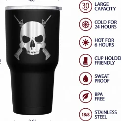 We The People Holsters Cross Rifle Jolly Roger Stainless Steel Tumbler Sale