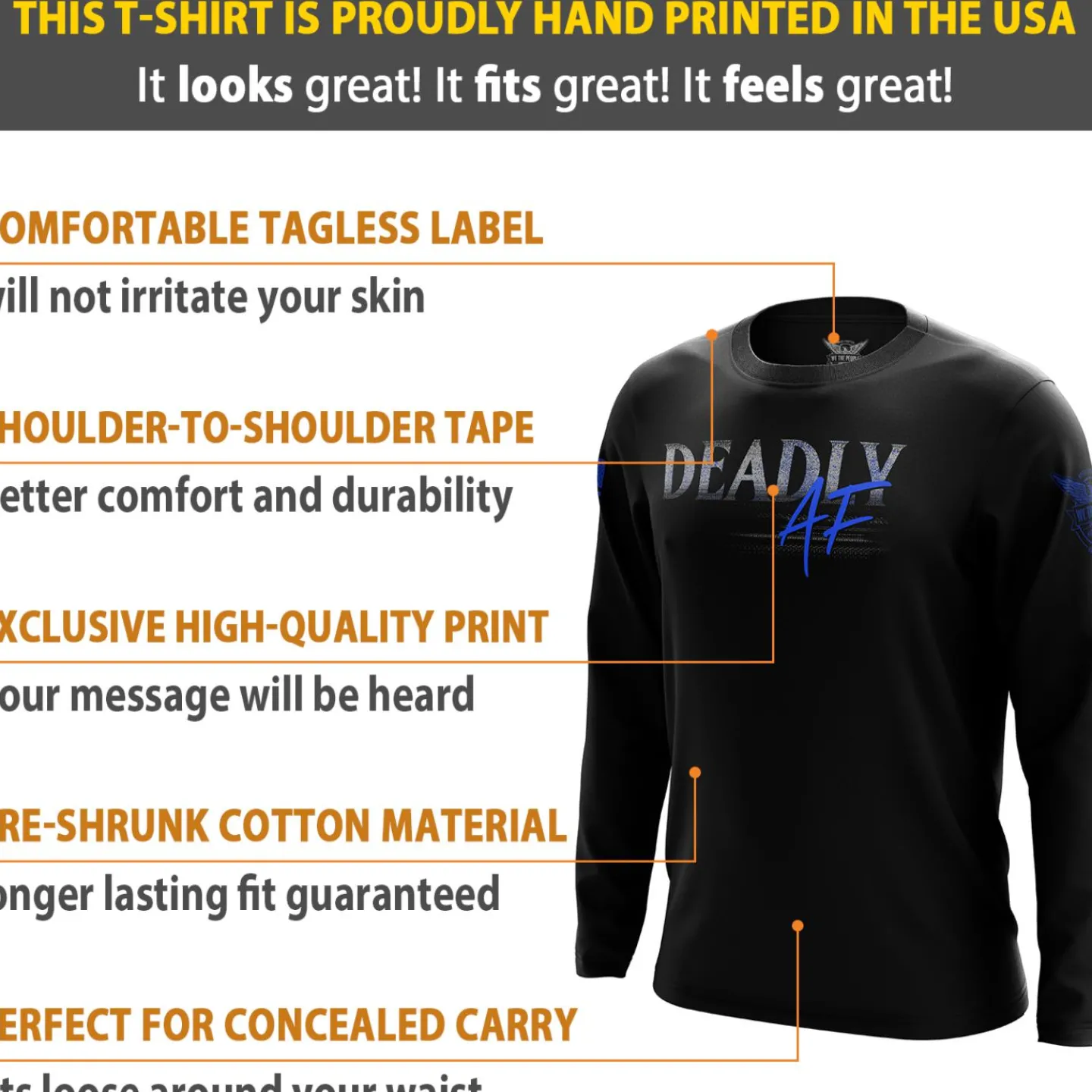 We The People Holsters Deadly AF Long Sleeve Shirt Black