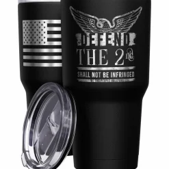 We The People Holsters Defend the 2nd Amendment + American Flag Stainless Steel Tumbler Sale