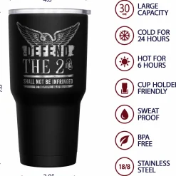 We The People Holsters Defend the 2nd Amendment + American Flag Stainless Steel Tumbler Sale
