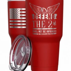 We The People Holsters Defend the 2nd Amendment + American Flag Stainless Steel Tumbler Sale