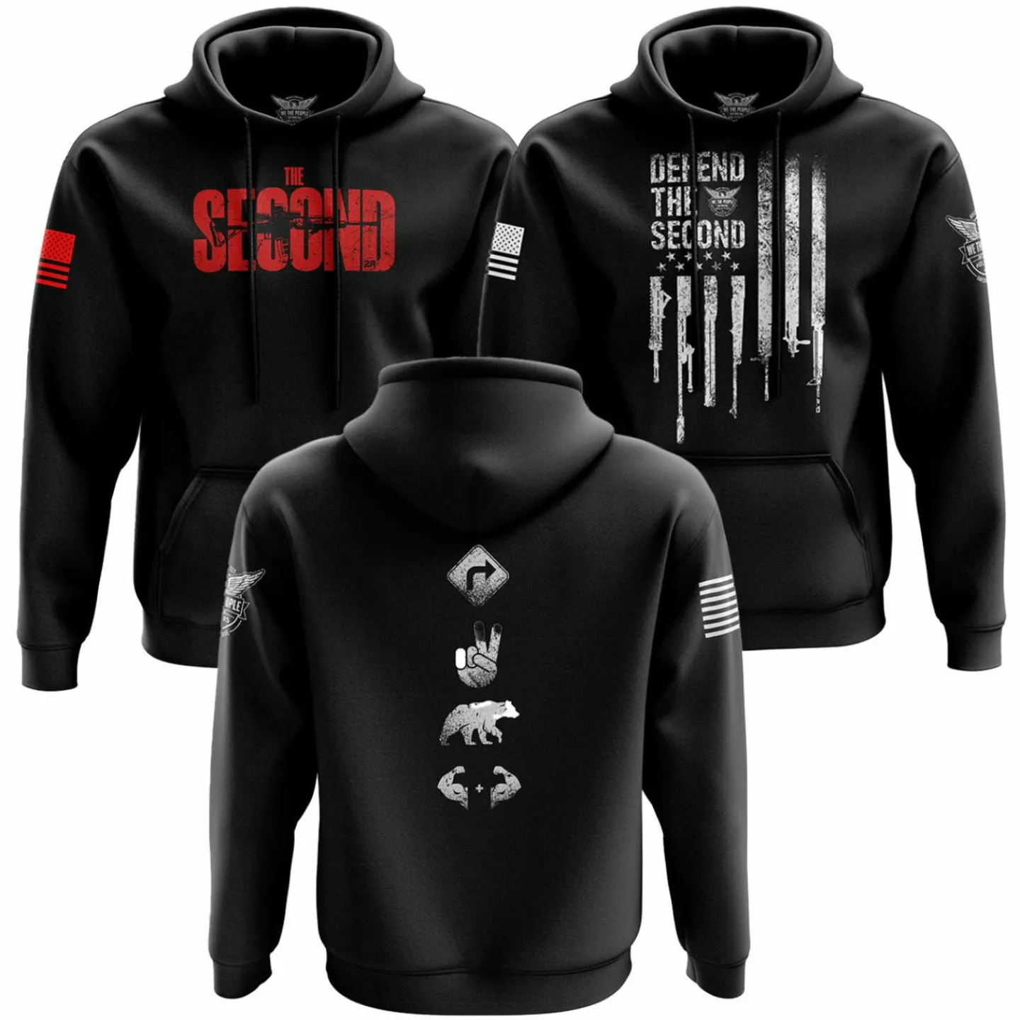 We The People Holsters Defend The Second Hoodie Bundle Black New
