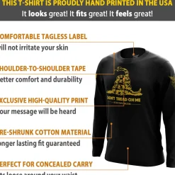We The People Holsters Dont Tread On Me Gadsden Flag Long Sleeve Shirt Black New