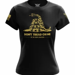 We The People Holsters Dont Tread On Me Gadsden Flag Women's Short Sleeve Shirt Black Hot