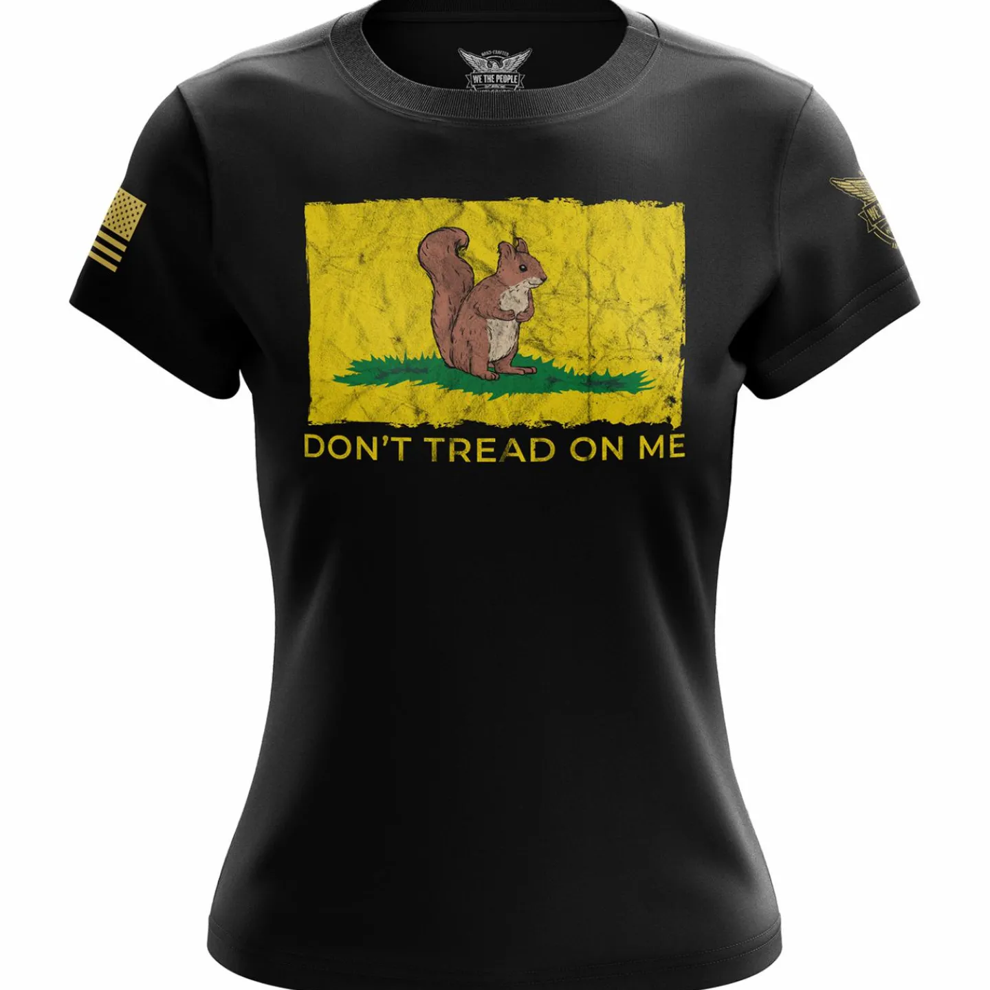 We The People Holsters Don't Tread On Me Squirrel Women's Short Sleeve Shirt Black