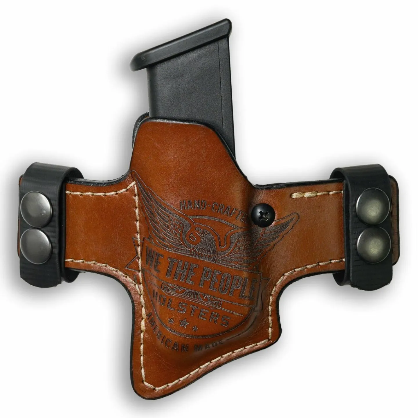 We The People Holsters Double Stack Compact/Full Size 9MM/.40/380 Independence Leather OWB Magazine Carrier / Holster New