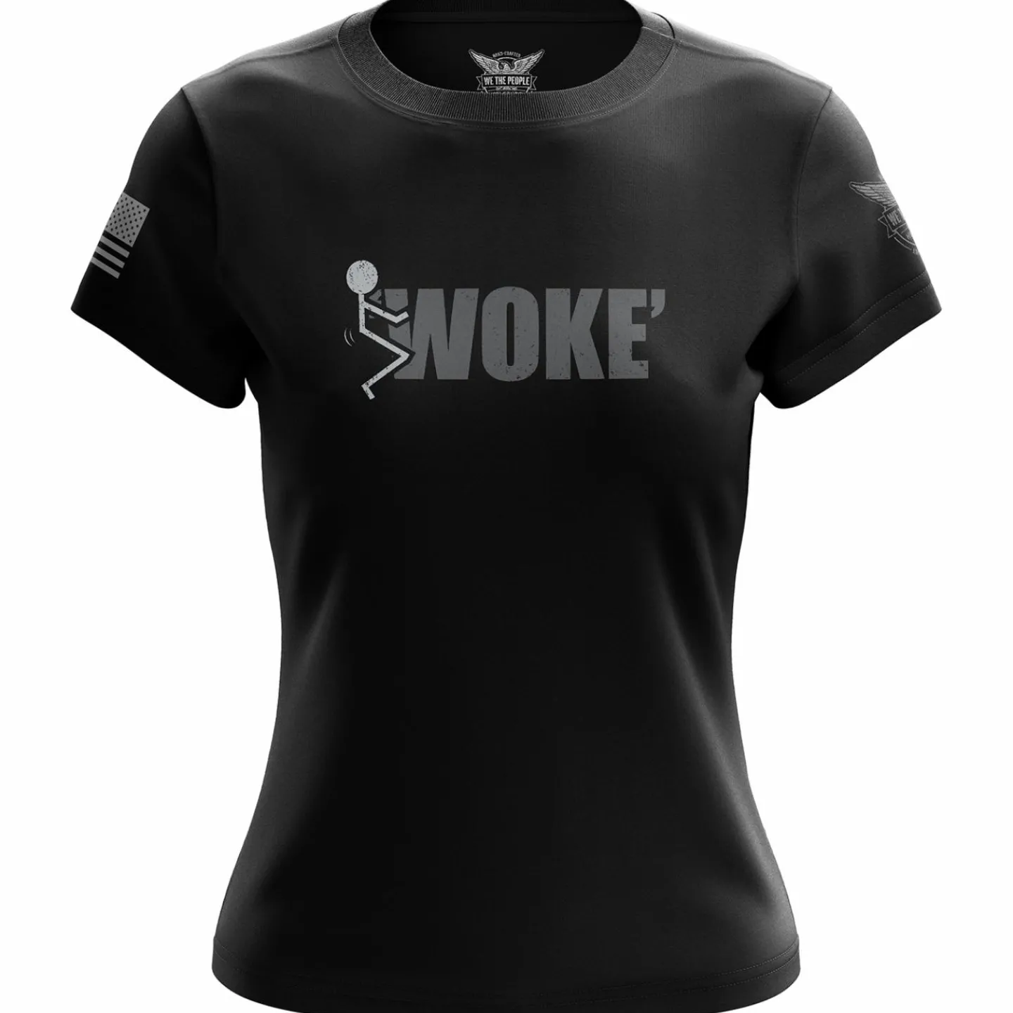 We The People Holsters F'in Woke Women's Short Sleeve Shirt Black Discount