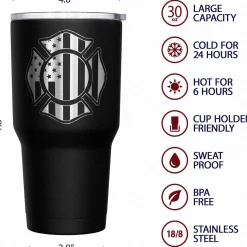 We The People Holsters Firefighter Shield Stainless Steel Tumbler New