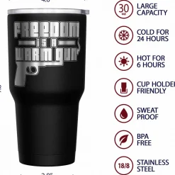 We The People Holsters Freedom Is A Warm Gun Stainless Steel Tumbler Sale