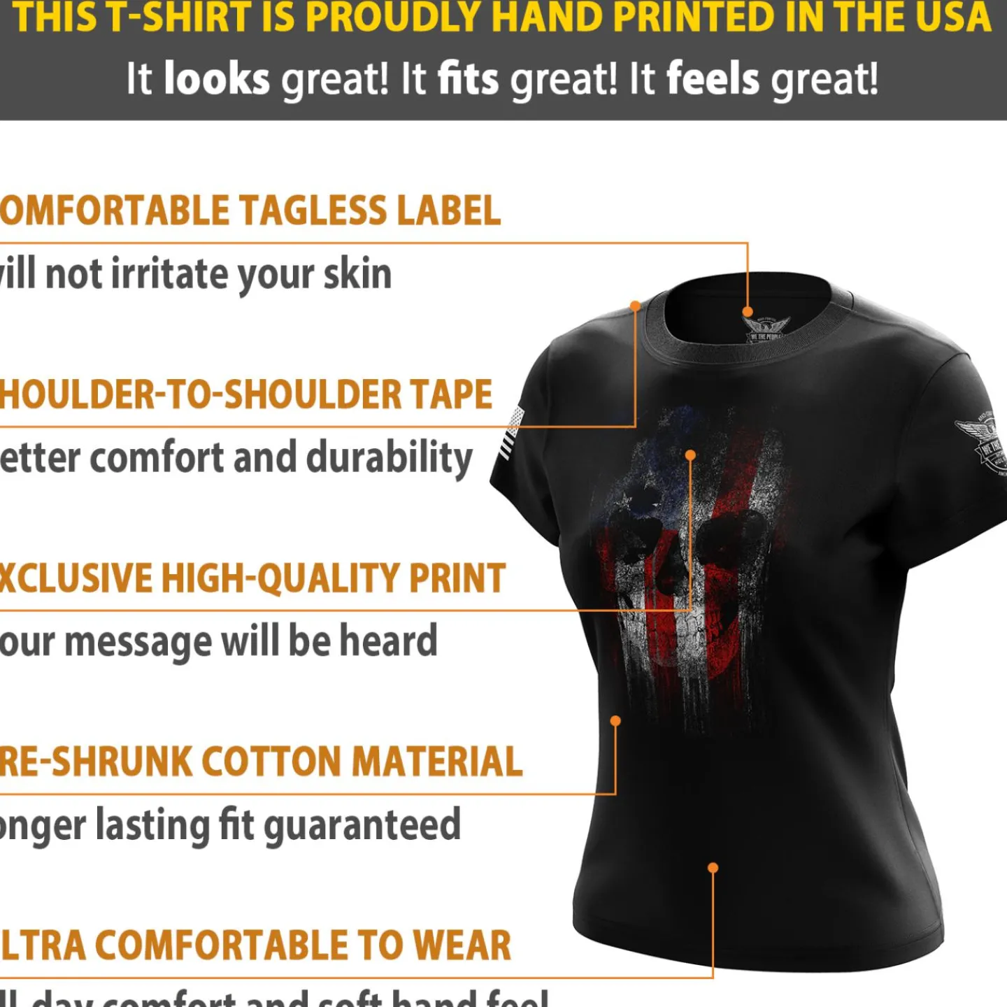 We The People Holsters Freedom Reaper Women's Short Sleeve Shirt Black Discount