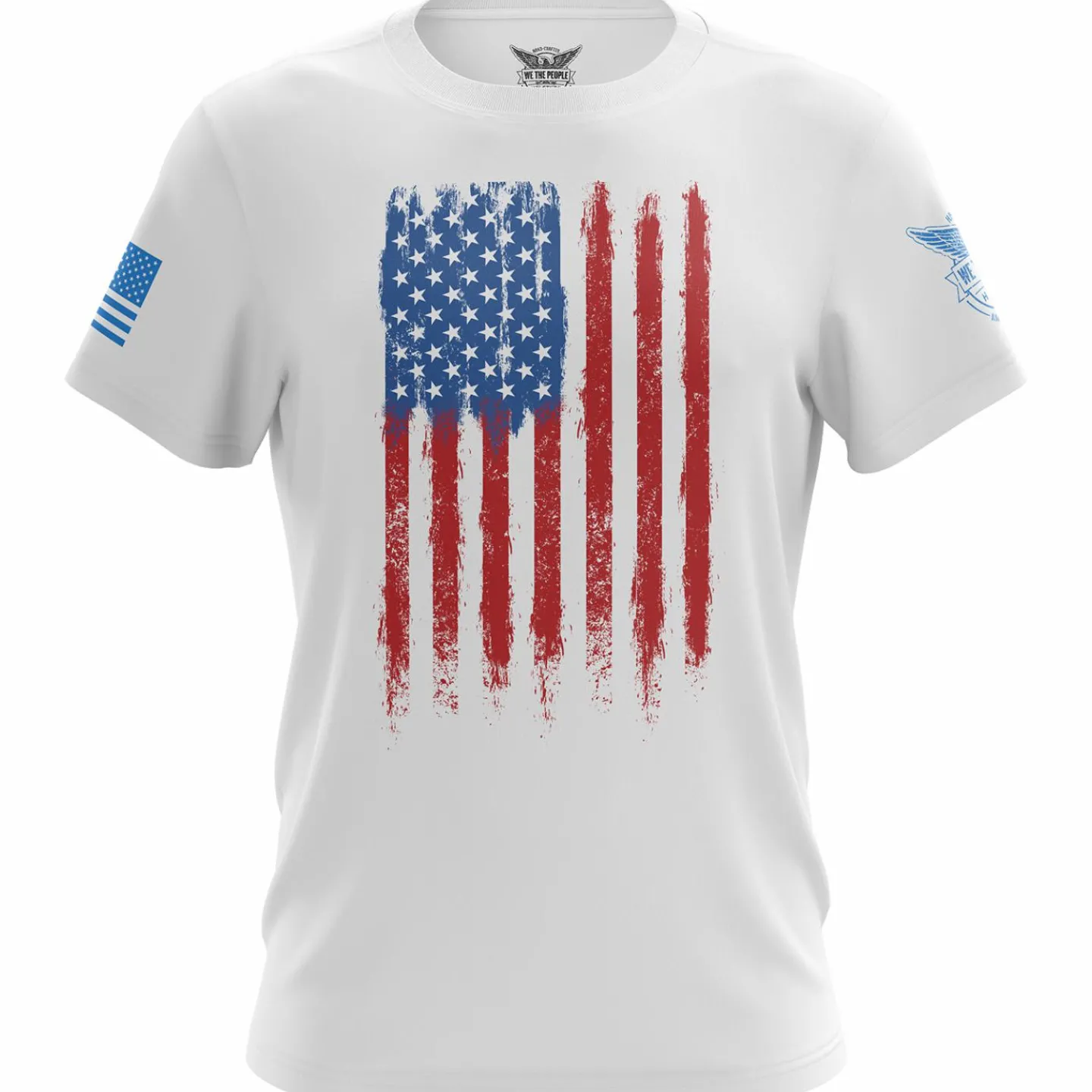 We The People Holsters Fresh Paint American Flag Short Sleeve Shirt White Clearance
