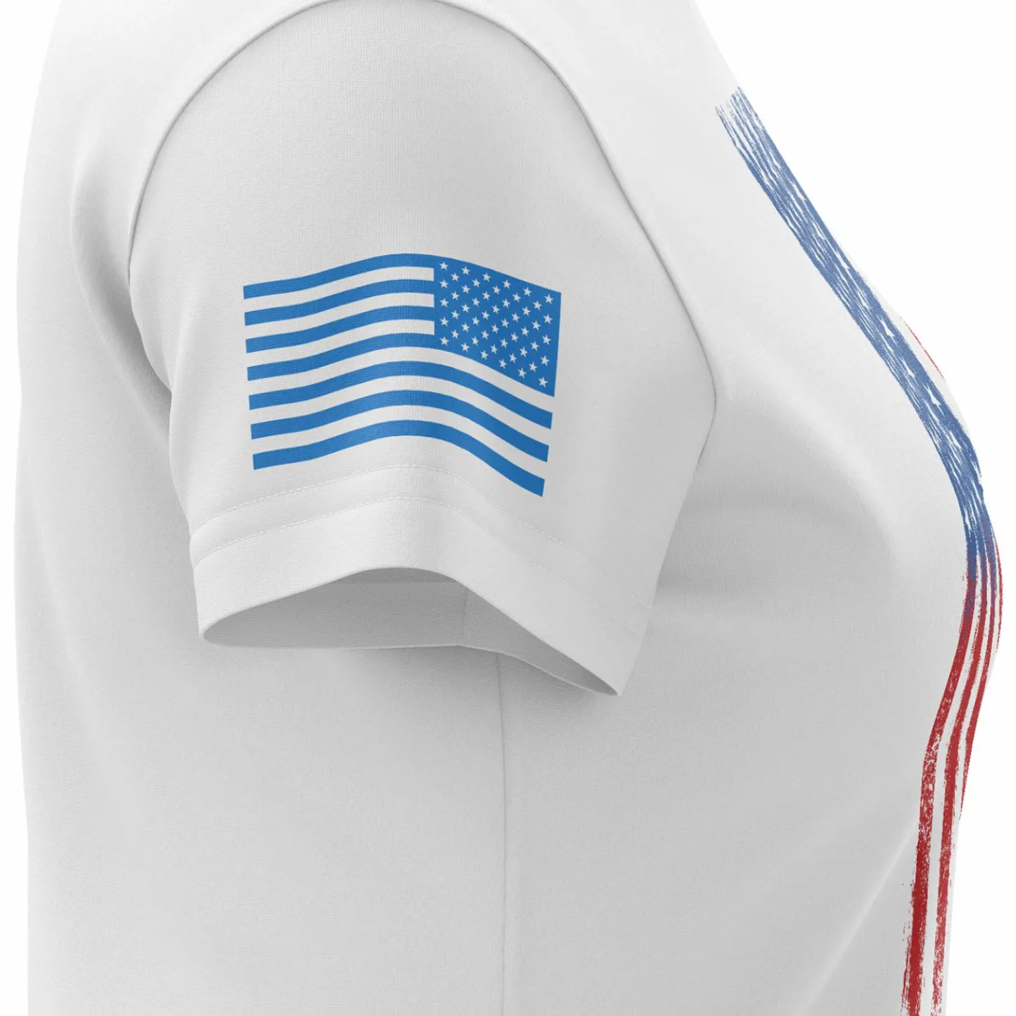 We The People Holsters Fresh Paint American Flag Women's Short Sleeve Shirt White Hot