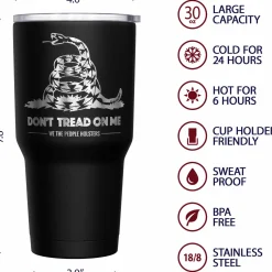 We The People Holsters Gadsden Flag Dont Tread on Me Stainless Steel Tumbler