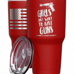 We The People Holsters Girls Just Wana Have Guns + American Flag Stainless Steel Tumbler Clearance