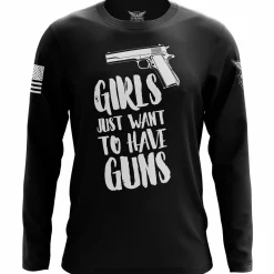 We The People Holsters Girls Just Want to Have Guns Long Sleeve Shirt Black