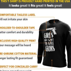 We The People Holsters Girls Just Want to Have Guns Long Sleeve Shirt Black