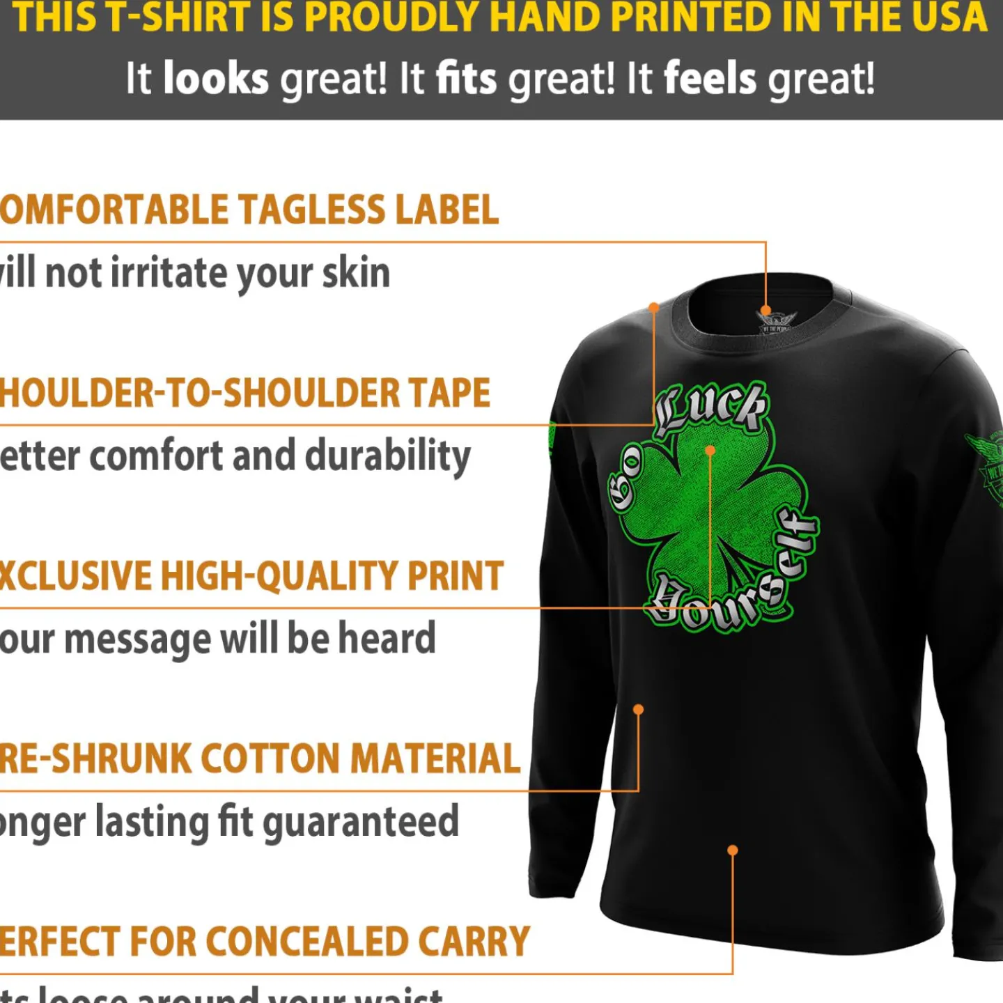 We The People Holsters Go Luck Yourself Long Sleeve Shirt Black