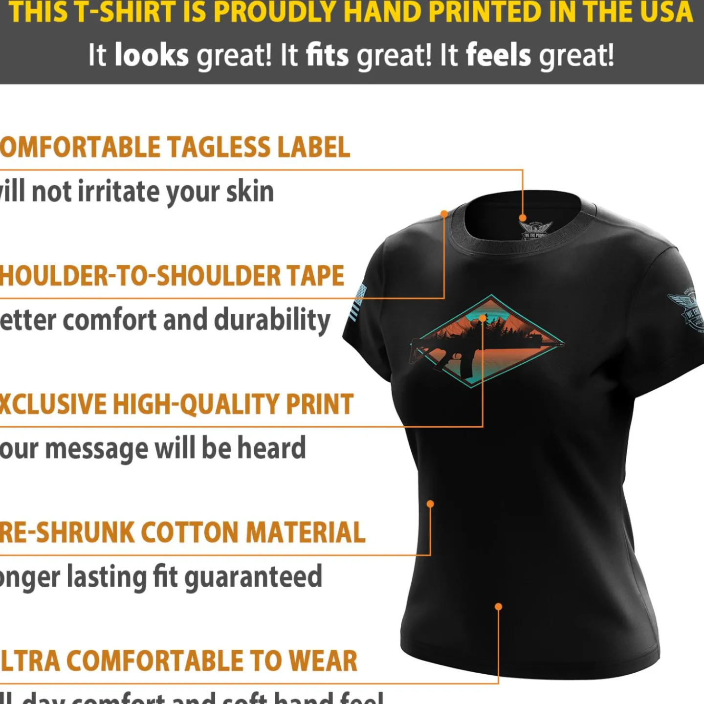 We The People Holsters Great Outdoors Rifle Women's Short Sleeve Shirt Black Online