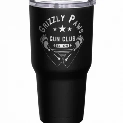 We The People Holsters Grizzly Paws Gun Club + American Flag Stainless Steel Tumbler Best