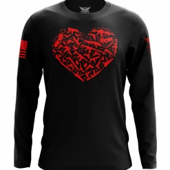 We The People Holsters Gun Heart Long Sleeve Shirt Black Clearance