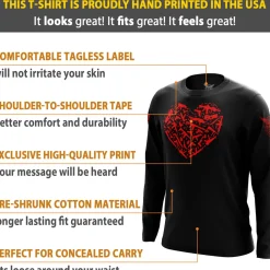 We The People Holsters Gun Heart Long Sleeve Shirt Black Clearance