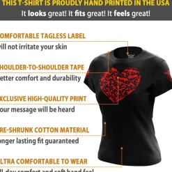We The People Holsters Gun Heart Women's Short Sleeve Shirt Black