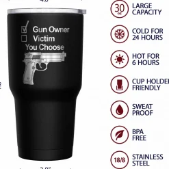 We The People Holsters Gun Owner or Victim? You Choose Stainless Steel Tumbler Discount