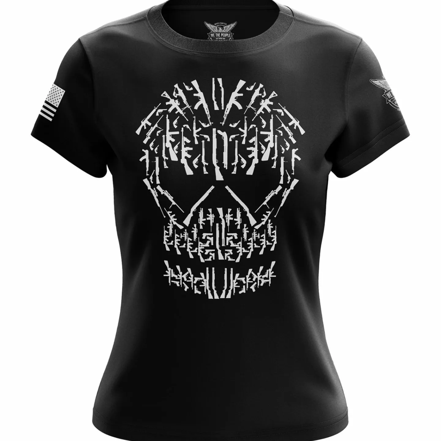 We The People Holsters Gun Skull Women's Short Sleeve Shirt Discount