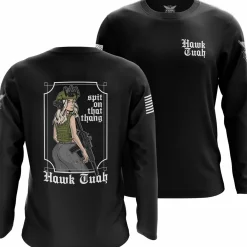 We The People Holsters Hawk Tuah Long Sleeve Shirt Black