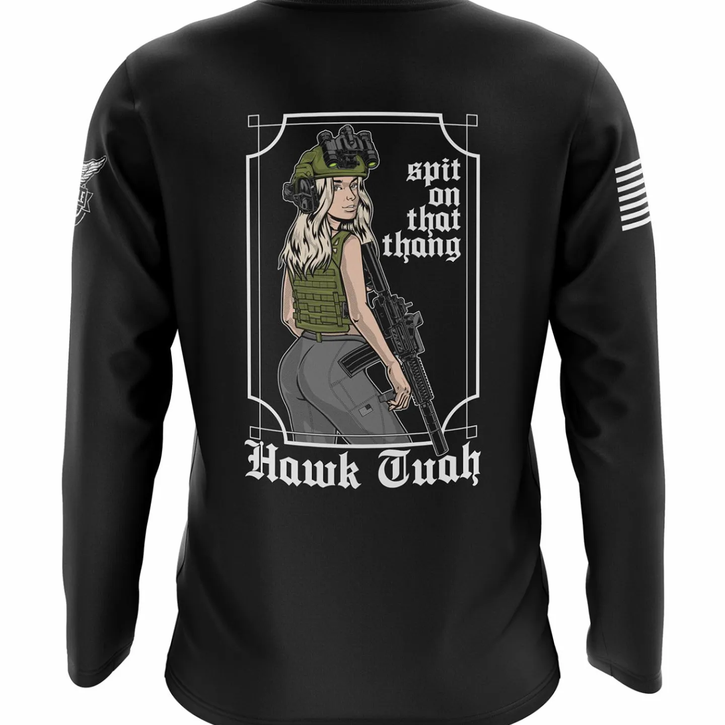 We The People Holsters Hawk Tuah Long Sleeve Shirt Black