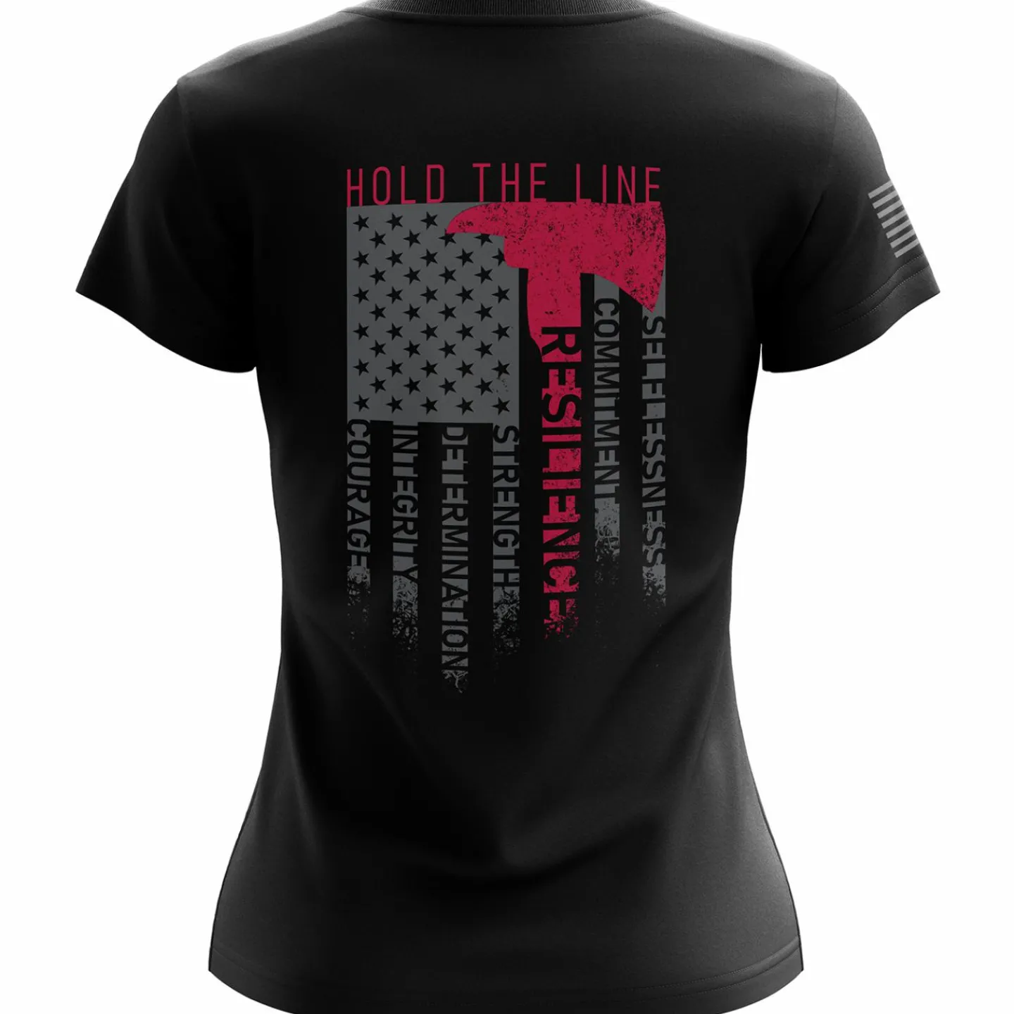 We The People Holsters Hold The Line - Fire Rescue Women's Short Sleeve Shirt Black Hot