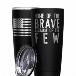 We The People Holsters Home of the Brave + American Flag Stainless Steel Tumbler Hot