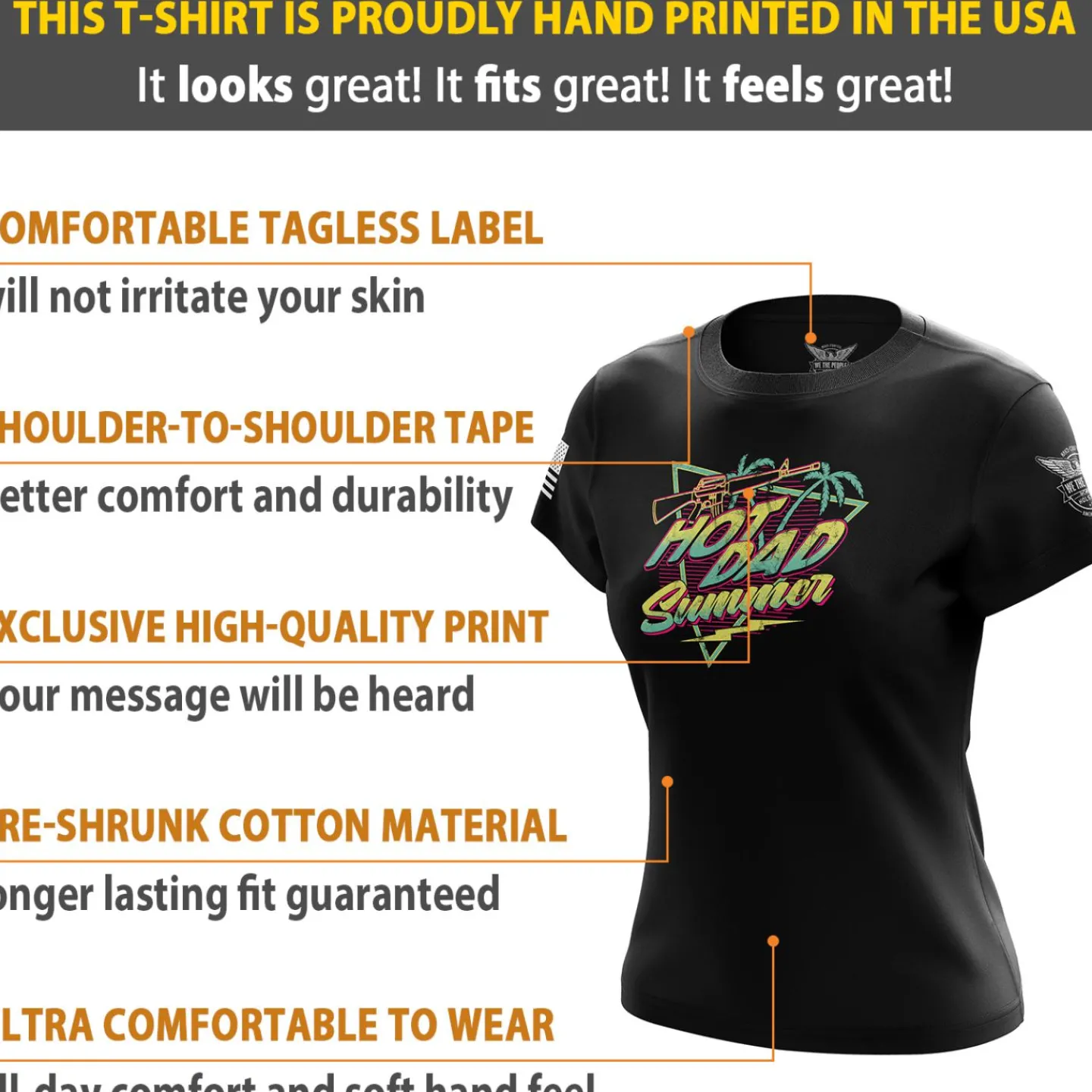 We The People Holsters Hot Dad Summer Women's Short Sleeve Shirt Black Discount