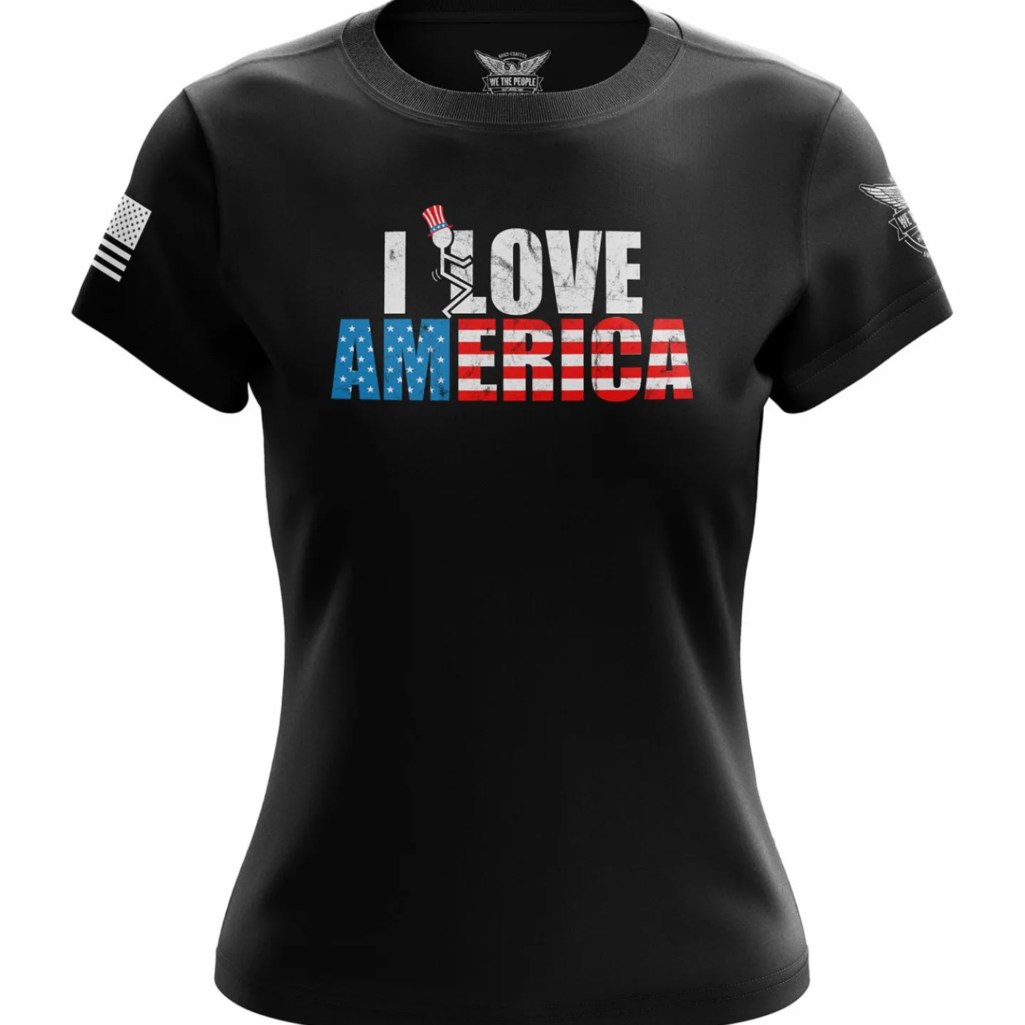 We The People Holsters I F'n Love America Women's Short Sleeve Shirt Black Sale