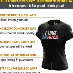 We The People Holsters I F'n Love America Women's Short Sleeve Shirt Black Sale