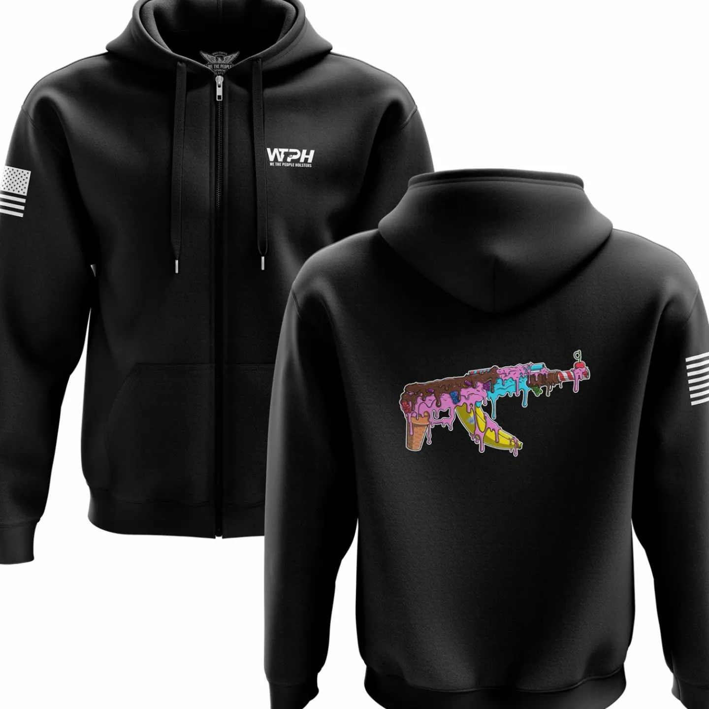 We The People Holsters Ice Cream AK Zip Up Hoodie Black Best