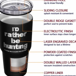 We The People Holsters Id Rather Be Hunting + American Flag Stainless Steel Tumbler Sale