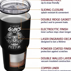 We The People Holsters It's Not About Guns, It's About Freedom Stainless Steel Tumbler New
