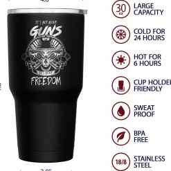 We The People Holsters It's Not About Guns, It's About Freedom Stainless Steel Tumbler New