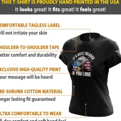 We The People Holsters It's Only Treason If You Lose Women's Short Sleeve Shirt Black Best