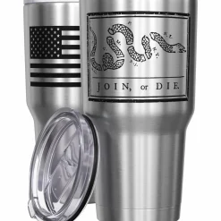 We The People Holsters Join or Die + American Flag Stainless Steel Tumbler New