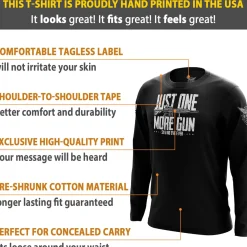 We The People Holsters Just One More Gun Long Sleeve Shirt Black New