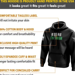 We The People Holsters Kiss me, I'm F'n Irish Hoodie Black New