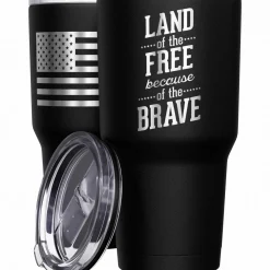 We The People Holsters Land Of The Free Because Of The Brave Stainless Steel Tumbler