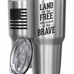 We The People Holsters Land Of The Free Because Of The Brave Stainless Steel Tumbler