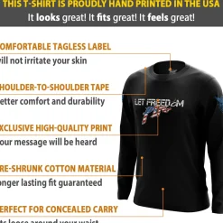 We The People Holsters Let Freedom PING Long Sleeve Shirt Black New
