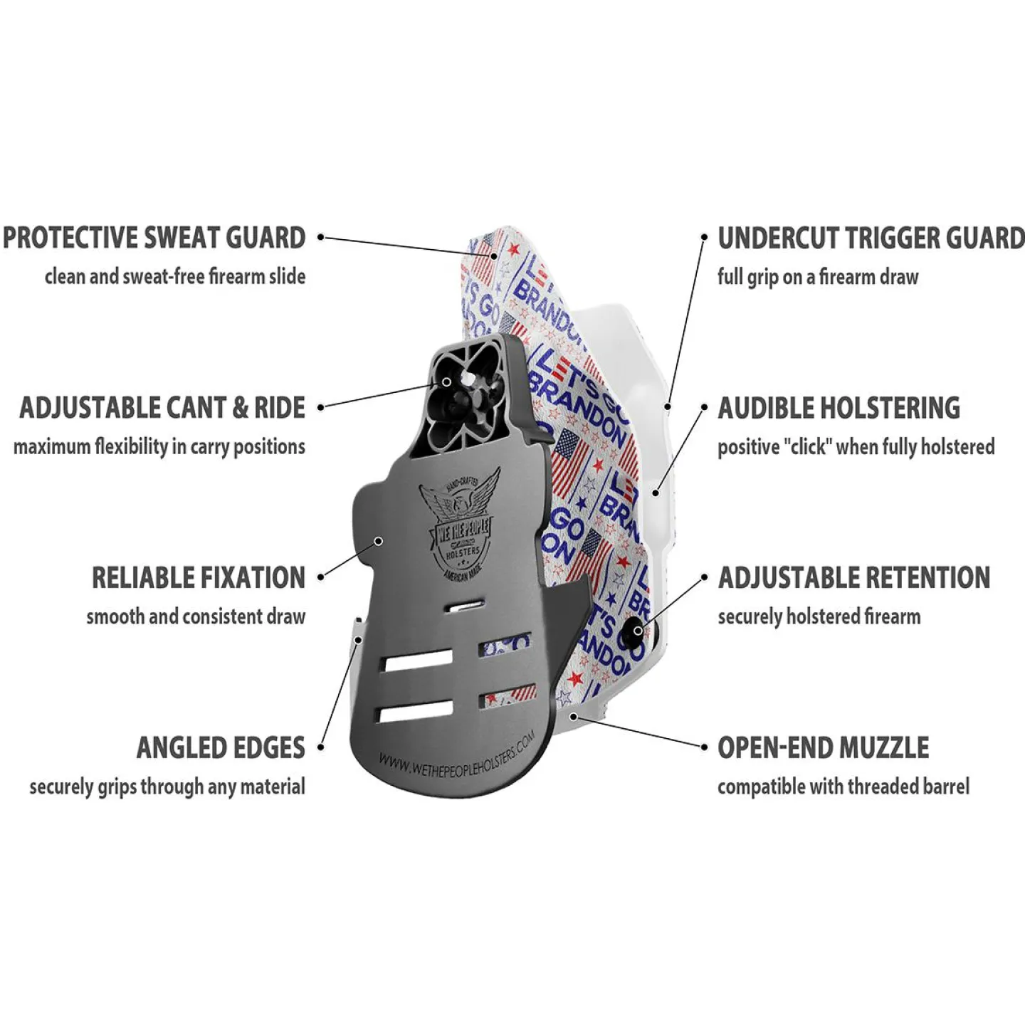 We The People Holsters Let's Go Brandon Custom Printed Holster - OWB Kydex Holster Clearance