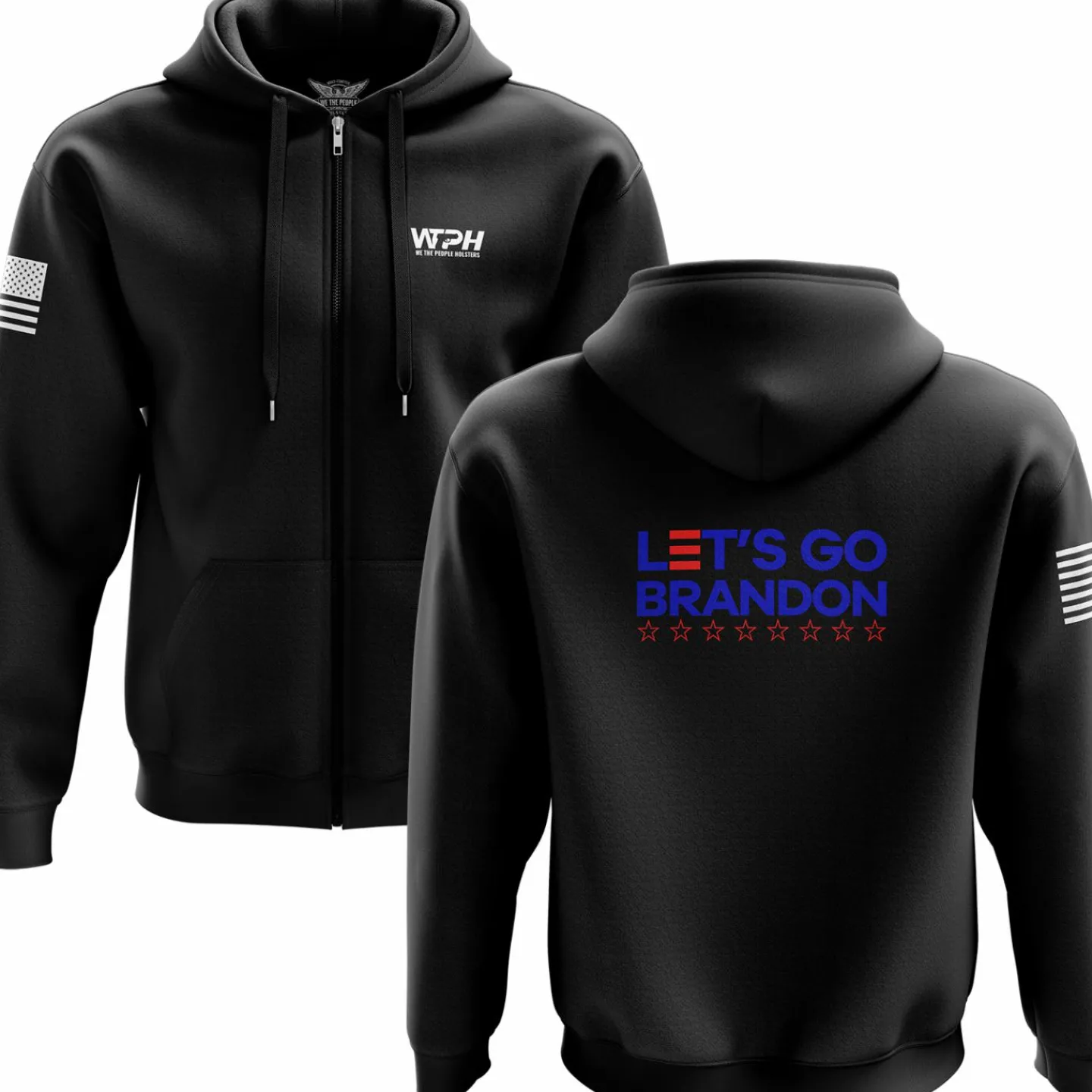 We The People Holsters Let's Go Brandon Zip Up Hoodie Black New