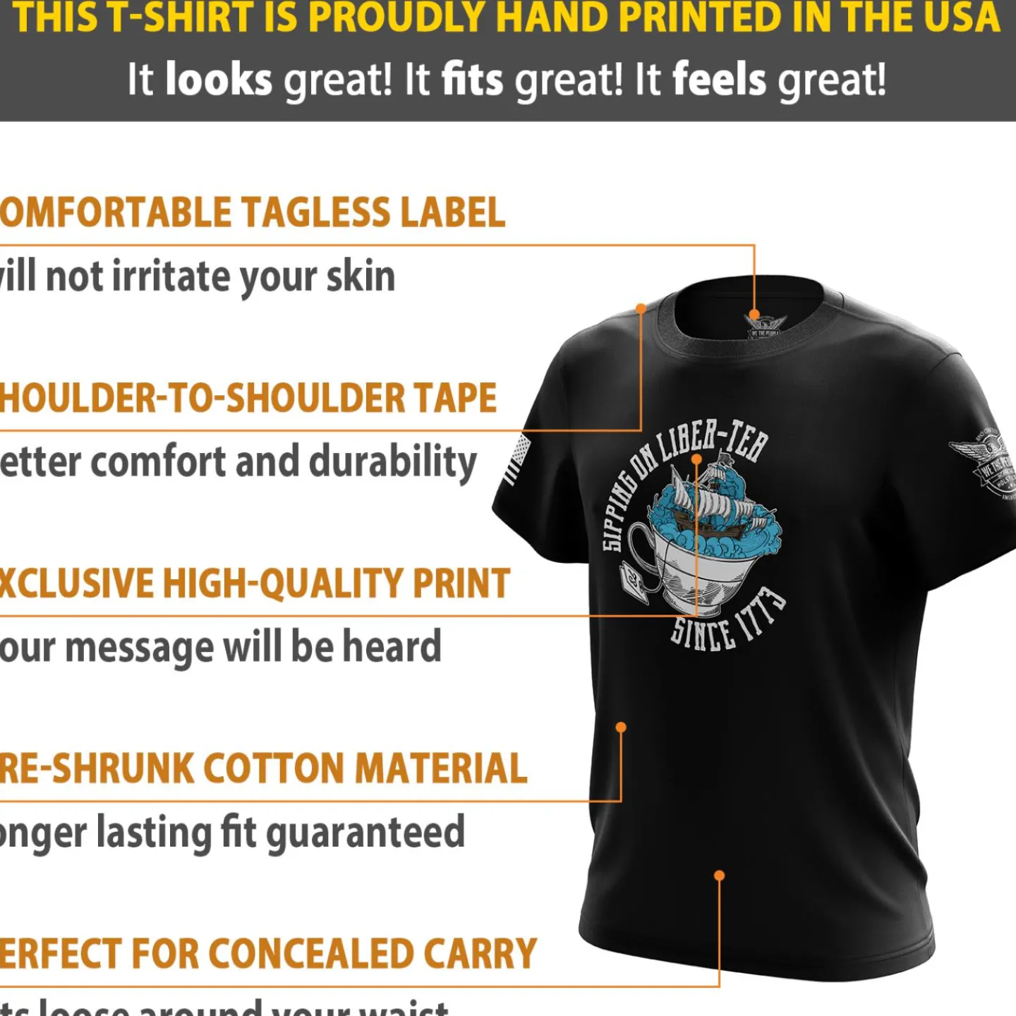 We The People Holsters Liber-tea Short Sleeve Shirt Black Online